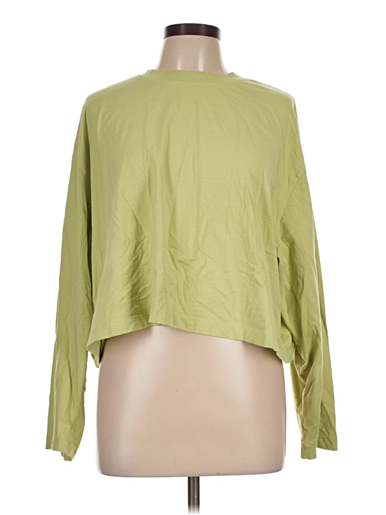 Pre-owned Asos Design Long Sleeve T-shirt In Green
