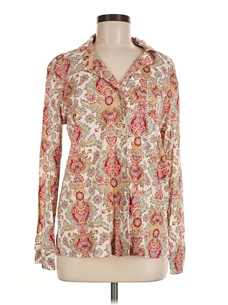 Polo Ralph Lauren Long Sleeve Blouse In Multi