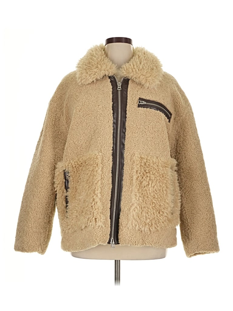 Pre-owned Hudson Faux Fur Jacket In Tan