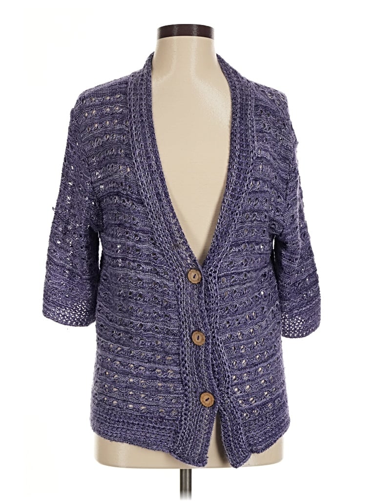 Pre-owned Coldwater Creek Cardigan Sweater In Purple