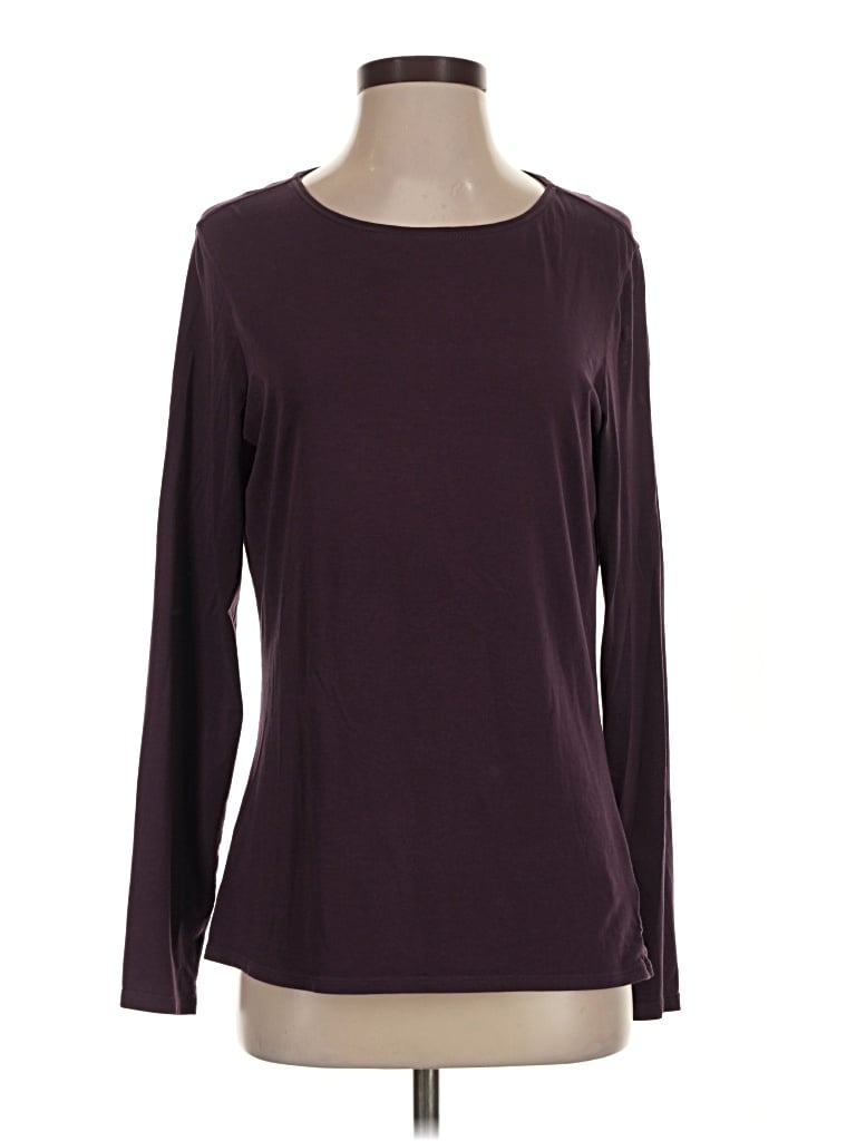 Pre-owned Coldwater Creek Long Sleeve T-shirt In Burgundy