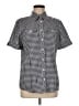 L.L.Bean 100% Cotton Checkered-gingham Blue Short Sleeve Button-Down Shirt Size M - photo 1