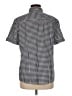 L.L.Bean 100% Cotton Checkered-gingham Blue Short Sleeve Button-Down Shirt Size M - photo 2