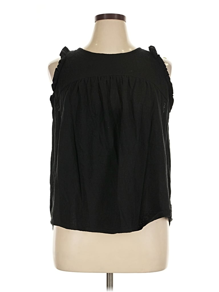 Pre-owned Time And Tru Sleeveless Blouse In Black