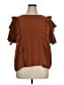 Express Brown Short Sleeve Blouse Size XL - photo 1