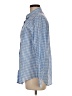 Unbranded Checkered-gingham Blue Long Sleeve Button-Down Shirt Size M - photo 5