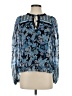 Hale Bob Blue Long Sleeve Blouse Size XS - photo 1