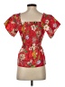 Parker Red Short Sleeve Blouse Size XS - photo 2