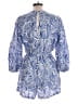 LOFT Beach 100% Linen Print Blue Romper Size L - photo 2