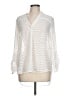 Kaari Blue 100% Polyester Ivory Long Sleeve Blouse Size L - photo 1