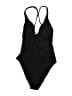 Unbranded Solid Black One Piece Swimsuit Size M - photo 2