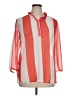 ICY Color Block Orange 3/4 Sleeve Blouse Size 1X - photo 1