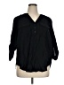 Torrid Black 3/4 Sleeve Button-Down Shirt Size 1X Plus (1) - photo 1