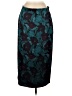 Ann Taylor 100% Polyester Print Teal Formal Skirt Size 8 - photo 1