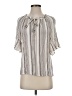 I.N. Studio 100% Rayon Silver Short Sleeve Blouse Size S - photo 1