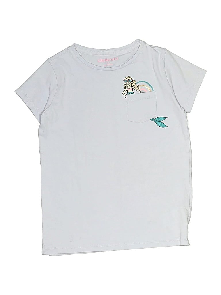 Pre-owned Crewcuts Outlet Kids' Short Sleeve T-shirt In White