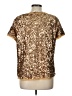 Talbots 100% Silk Metallic Gold Short Sleeve Top Size L (estimated) - photo 2