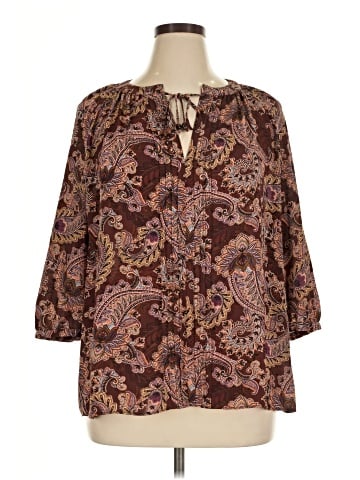 Rose + Olive 3/4 Sleeve Blouse (view 1)
