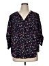 Torrid 100% Polyester Hearts Black 3/4 Sleeve Blouse Size 1X Plus (1) - photo 1