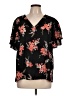 MICHAEL Michael Kors Floral Black Short Sleeve Blouse Size L - photo 1