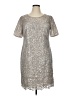 Kay Unger 100% Polyester Metallic Silver Cocktail Dress Size 14 - photo 1