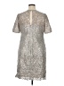Kay Unger 100% Polyester Metallic Silver Cocktail Dress Size 14 - photo 2