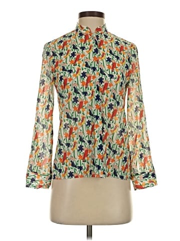 Alice + Olivia Long Sleeve Silk Top (view 1)