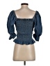 Gap Blue 3/4 Sleeve Blouse Size S - photo 2
