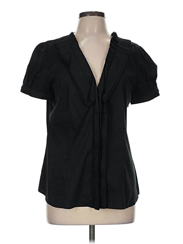 Pre-owned Bcbgmaxazria Short Sleeve Blouse In Black