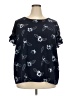 Lane Bryant 100% Polyester Blue Short Sleeve Blouse Size 20 - photo 1