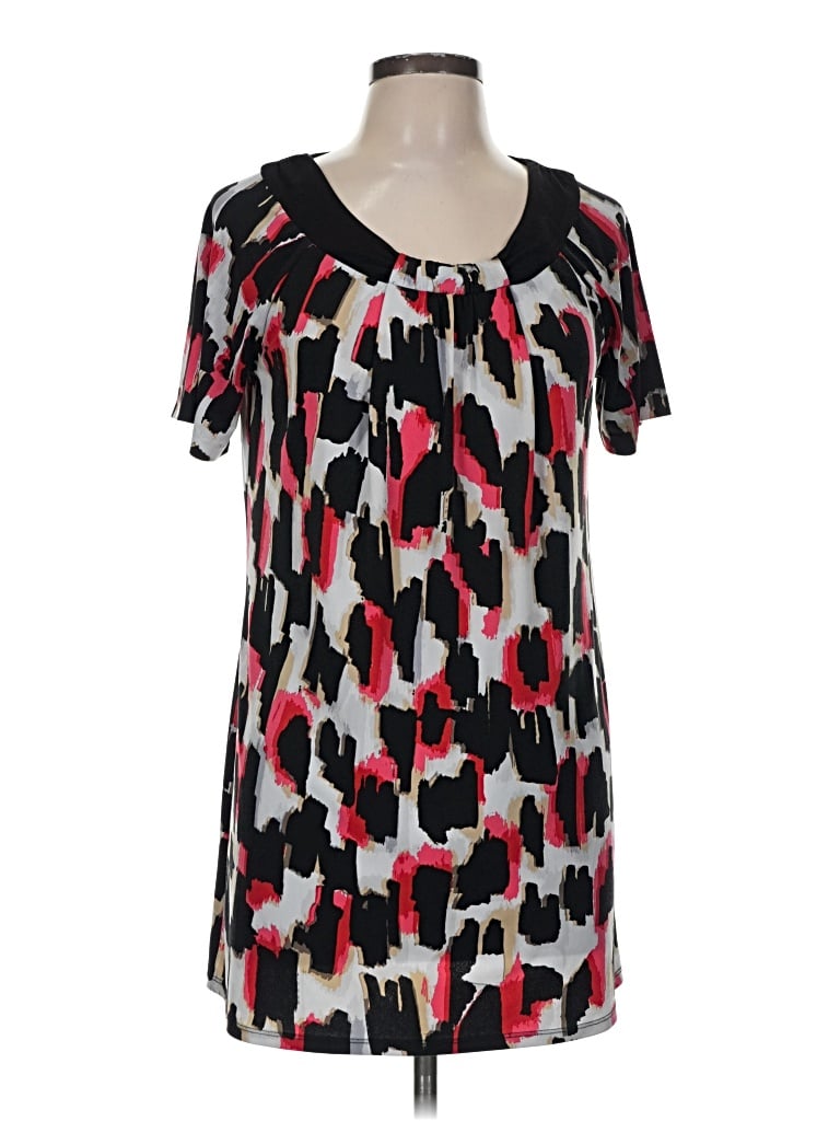 Pre-owned Style & Co Short Sleeve Blouse In Black