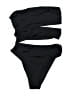 H&M Solid Black One Piece Swimsuit Size M - photo 1