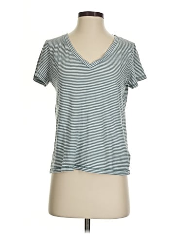 Madewell Whisper Cotton V-Neck Tee in Lighton Stripe (view 1)