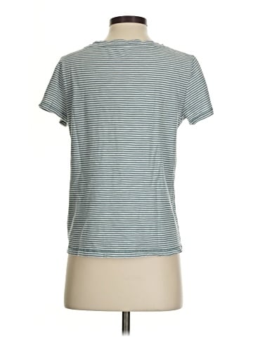 Madewell Whisper Cotton V-Neck Tee in Lighton Stripe (view 2)