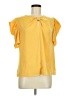 Unbranded 100% Polyester Yellow Short Sleeve Blouse Size M - photo 1