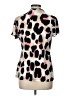 DKNY Animal Print Ivory Short Sleeve Blouse Size L - photo 2