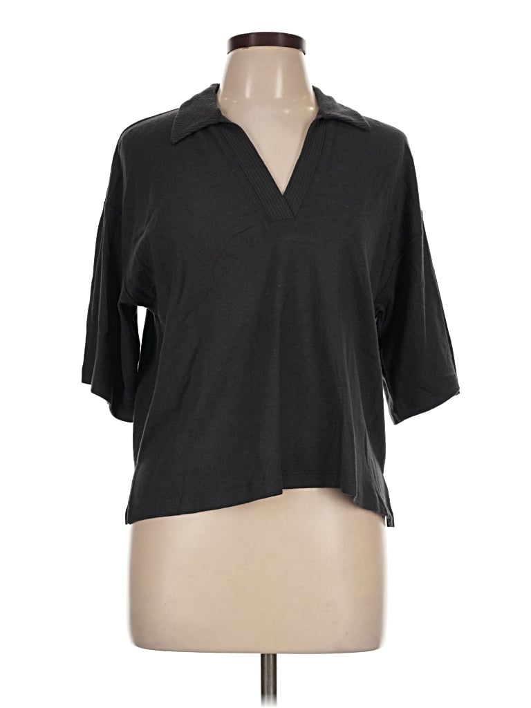 Splendid 3/4 Sleeve Blouse In Black