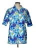 Assorted Brands Paisley Floral Blue Short Sleeve Button-Down Shirt Size L - photo 1