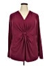 Just My Size Burgundy Long Sleeve Blouse Size 3X Plus - photo 1