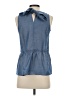 Ann Taylor Blue Sleeveless Blouse Size XXS (petite) - photo 2