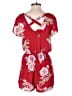 Lily White 100% Polyester Floral Red Romper Size M - photo 2