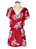 Lily White 100% Polyester Floral Red Romper Size M - photo 1