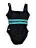 Speedo Stripes Black One Piece Swimsuit Size 14 - photo 1