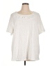 Catherines 100% Cotton Ivory Short Sleeve Top Size 1X - photo 1