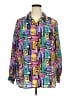 Essentials 100% Polyester Color Block Purple Long Sleeve Blouse Size 22 - photo 1
