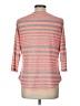 New Directions Floral Stripes Orange 3/4 Sleeve Top Size L - photo 2