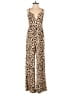 Express Animal Print Tan Jumpsuit Size S - photo 1