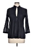 Theory Blue Black 3/4 Sleeve Blouse Size L - photo 1