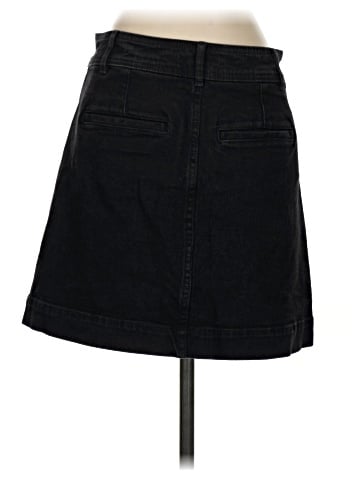Madewell Stretch Denim A-line Mini Skirt in Black Frost (view 2)