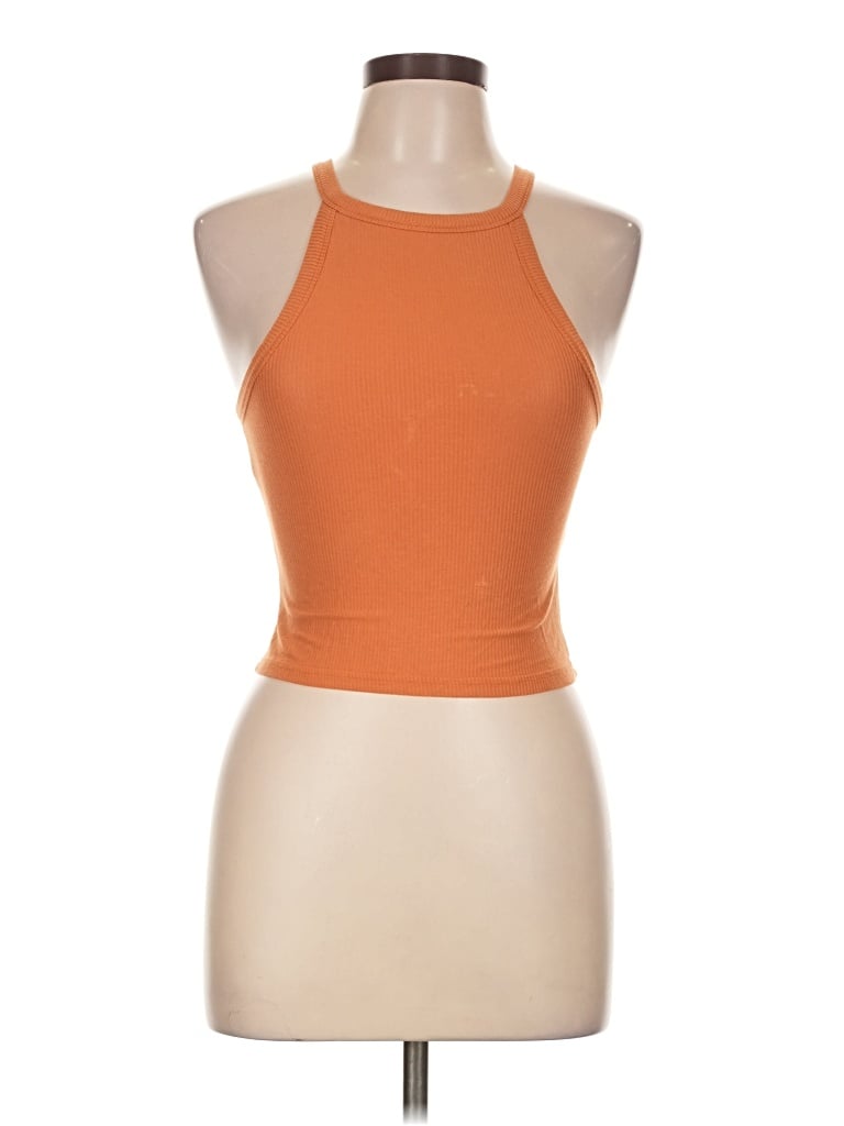 Pre-owned Hyfve Sleeveless Top Orange Halter Neckline Tops